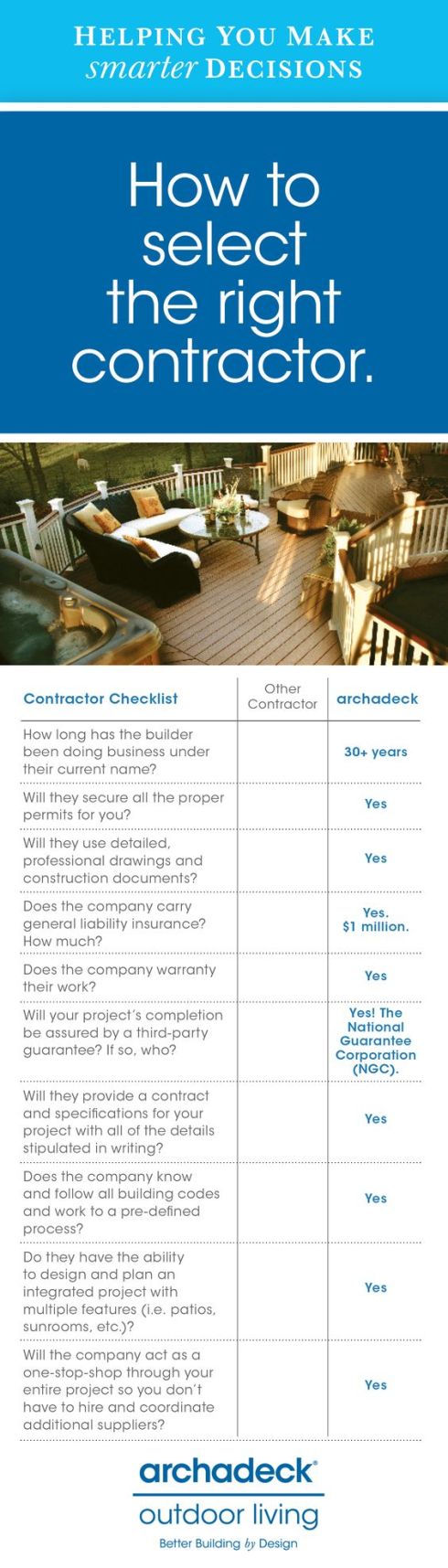 How To Select The Right Contractor by Archadeck